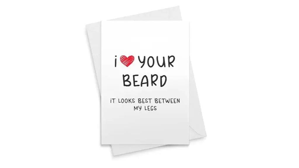 beard themed naughty valentine card