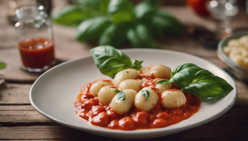 cheesy tomato basil gnocchi