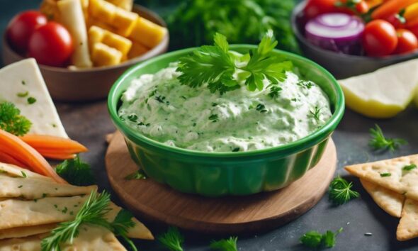 creamy herby feta dip