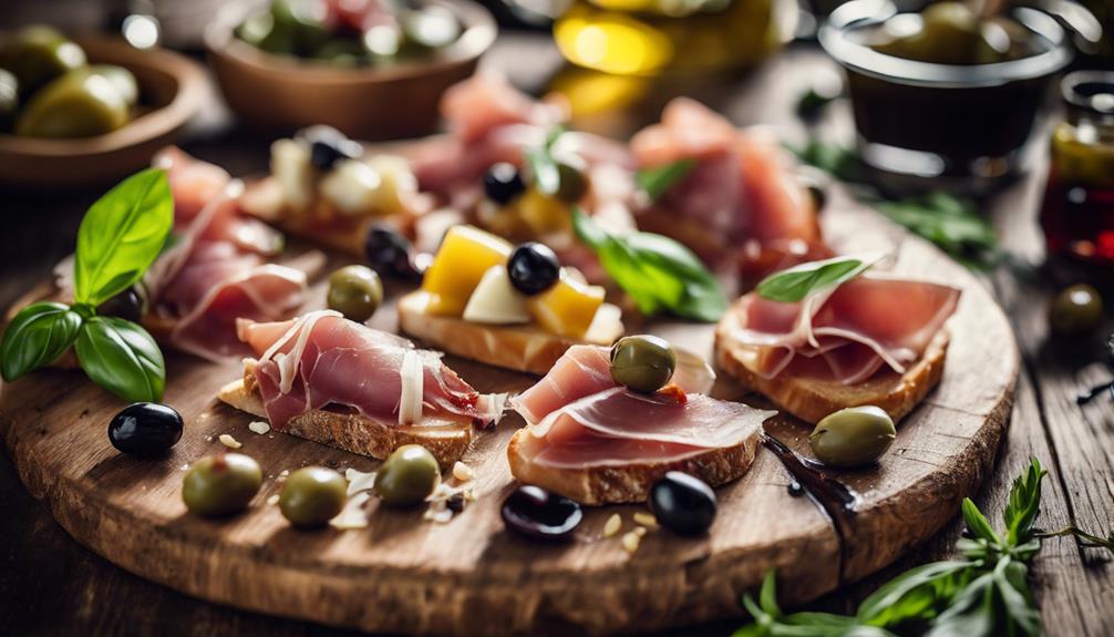 delicious antipasti appetizers served