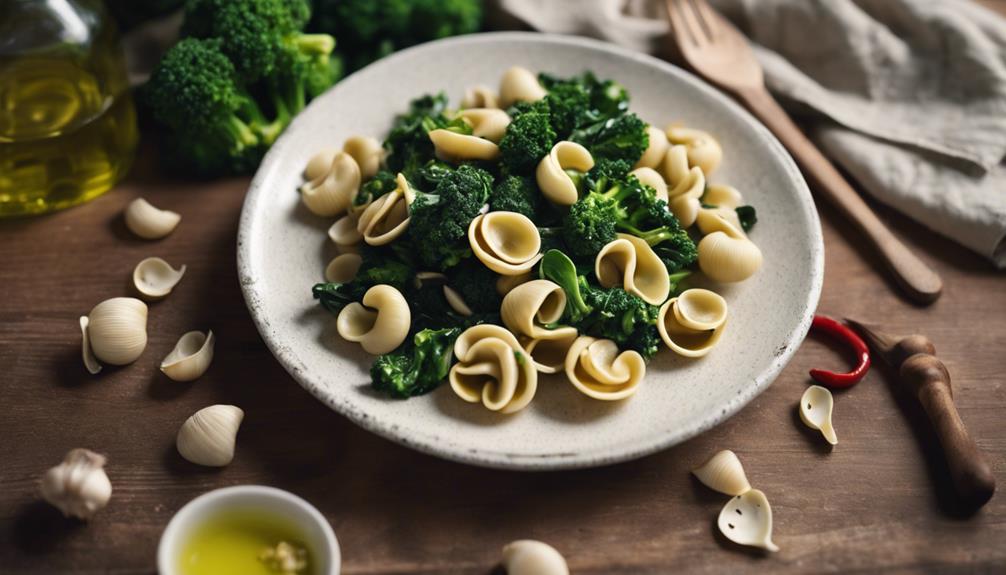 delicious pasta with turnip tops