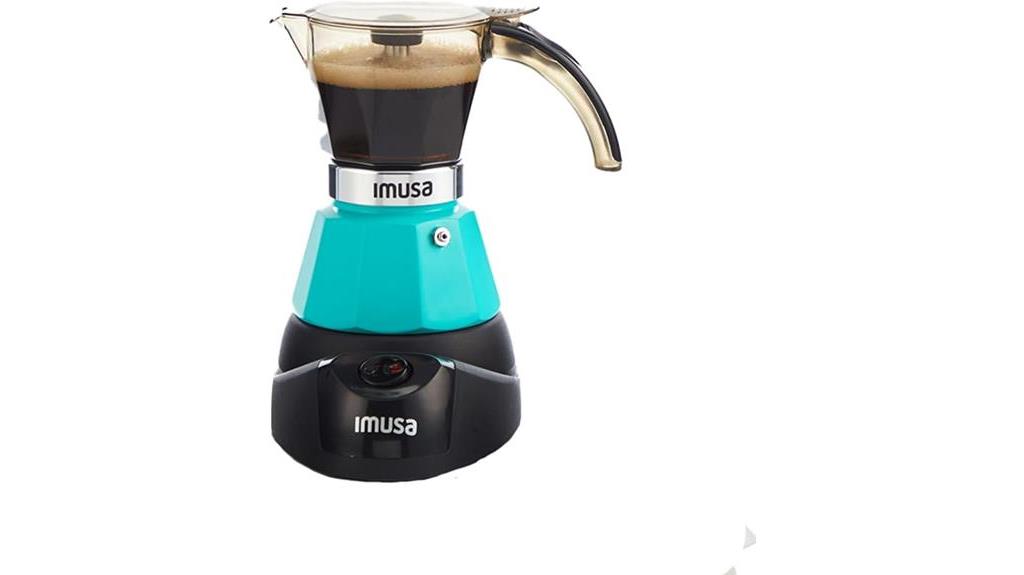 electric espresso maker teal