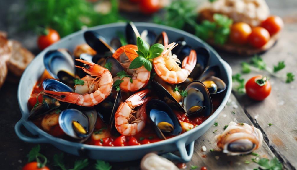 flavorful seafood with tomatoes
