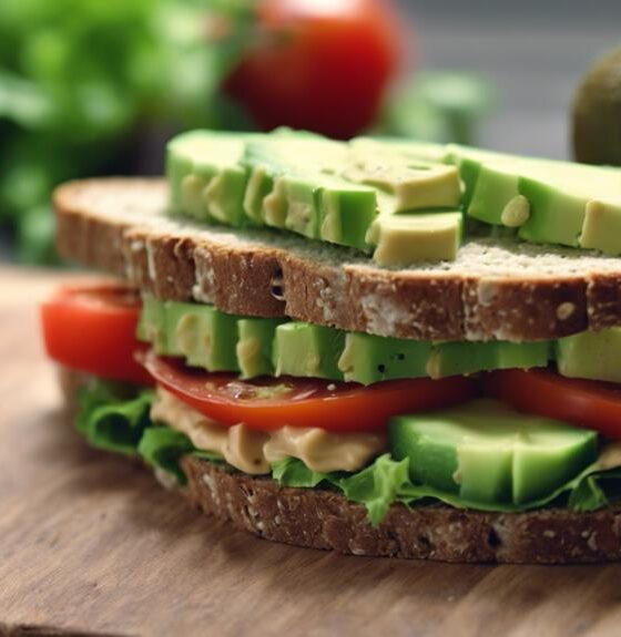 healthy lunch with avocado