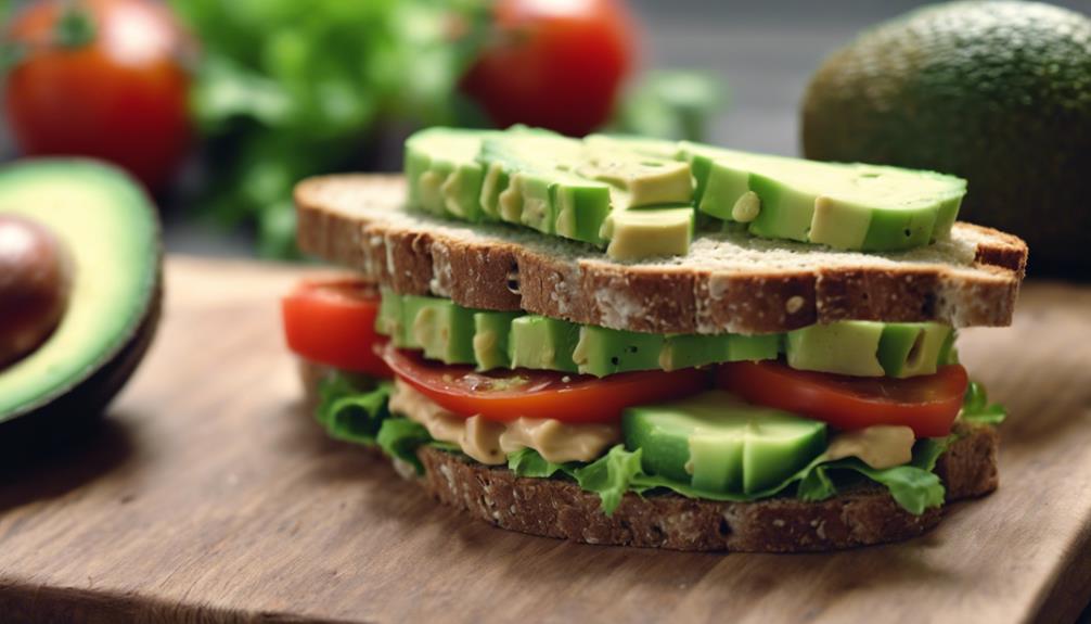 healthy lunch with avocado