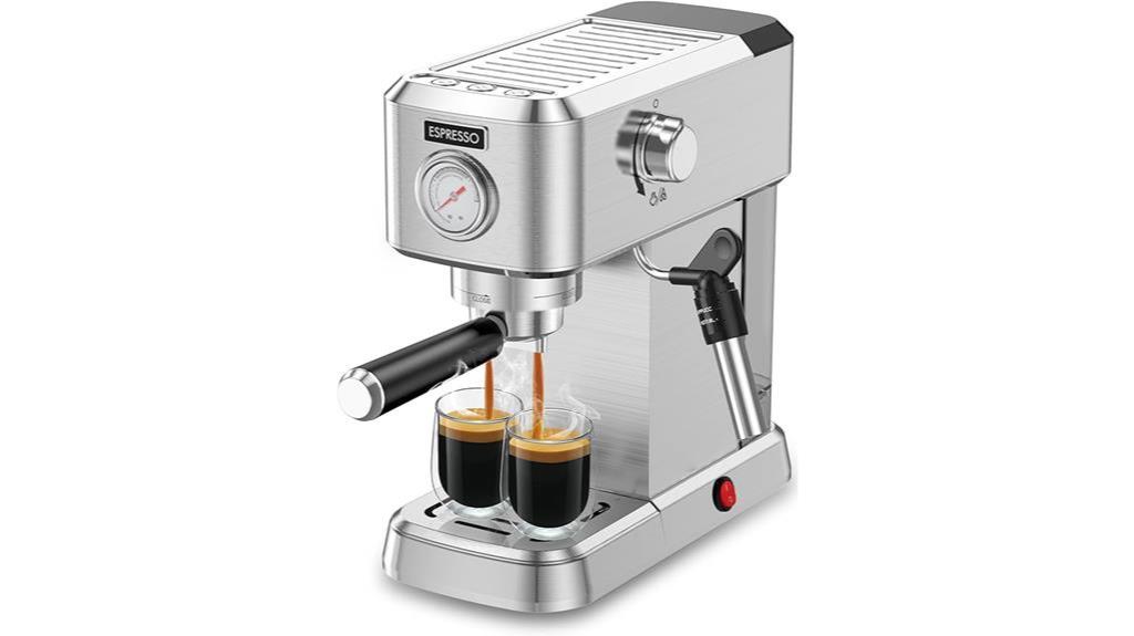high pressure espresso machine with frothing wand
