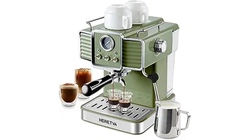 professional espresso machine with milk frother