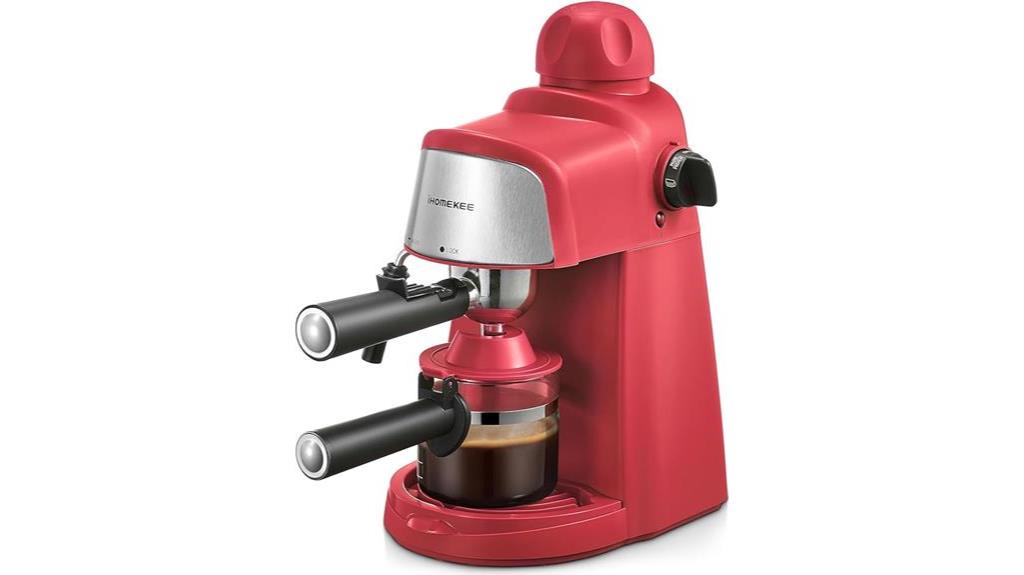 red espresso machine frother