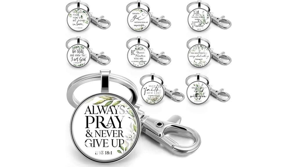 religious keychain with bible verse