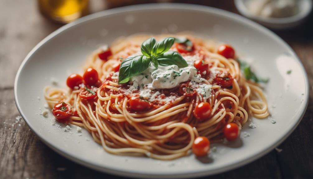 sauce enhances pasta dish