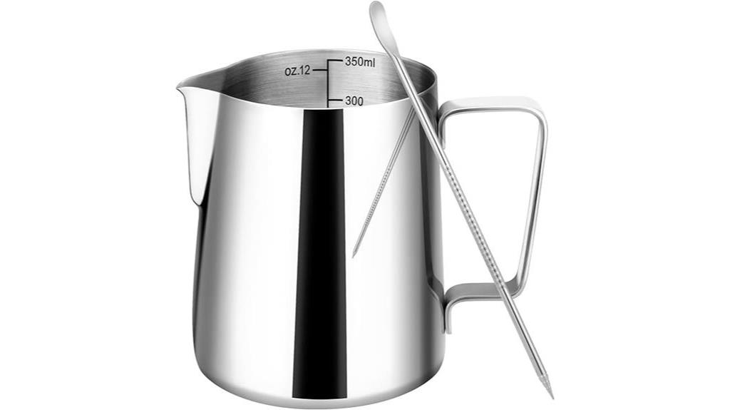 stainless steel milk pitcher