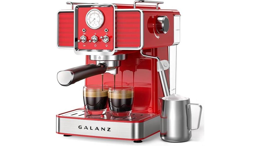 stylish espresso maker features