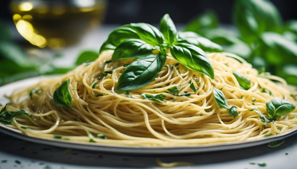 tasty pasta with garlic