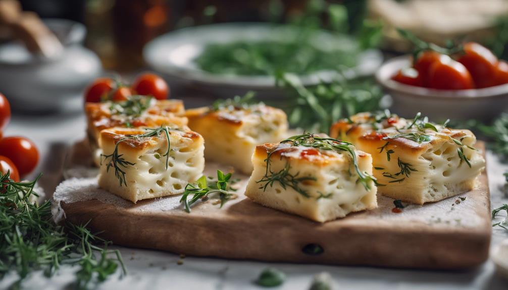 thin ligurian cheese filled focaccia