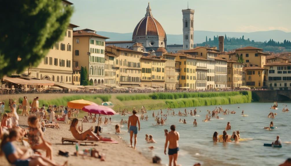 spiaggia urbana del fiume