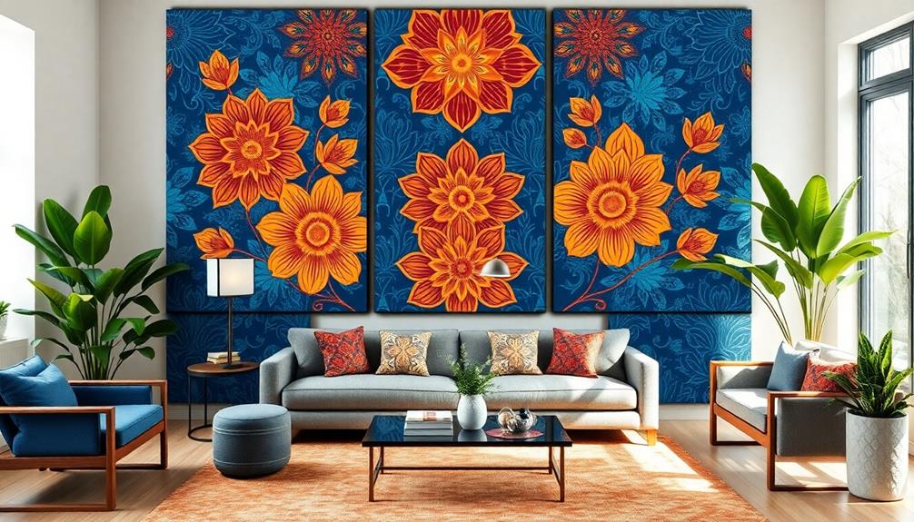 batik inspired wall art creation