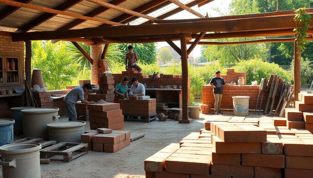 brick manufacturing and curing