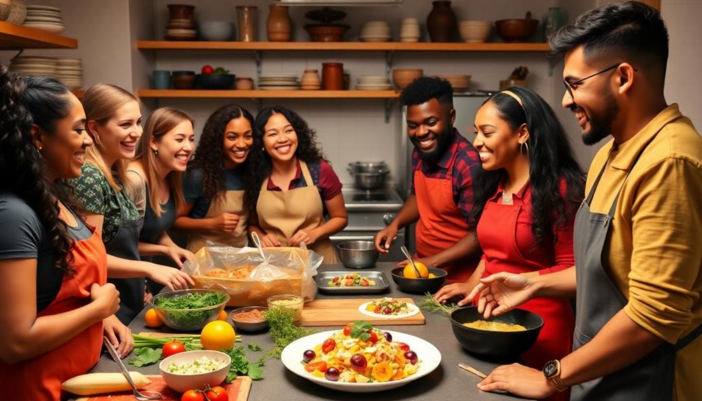 cooking together for teamwork