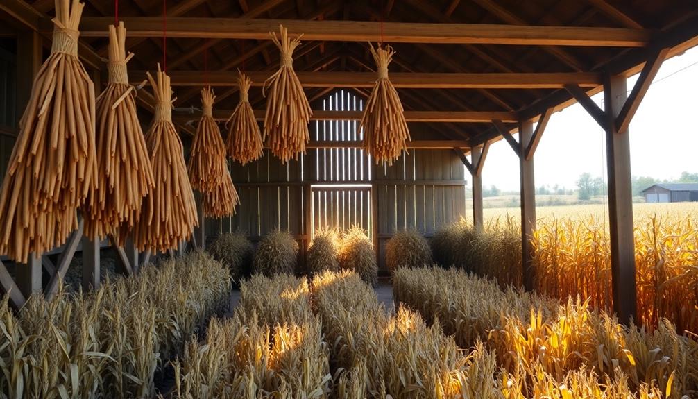 drying corn stalks techniques