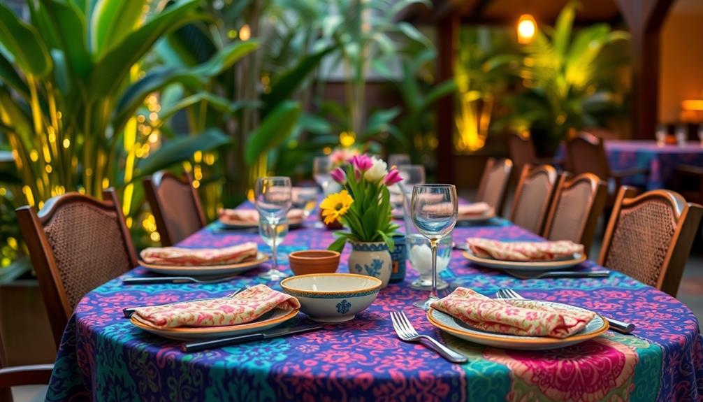 elegant batik dining decor