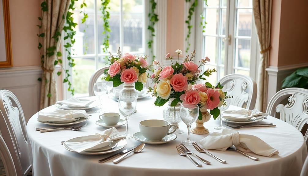 elegant dining arrangements displayed