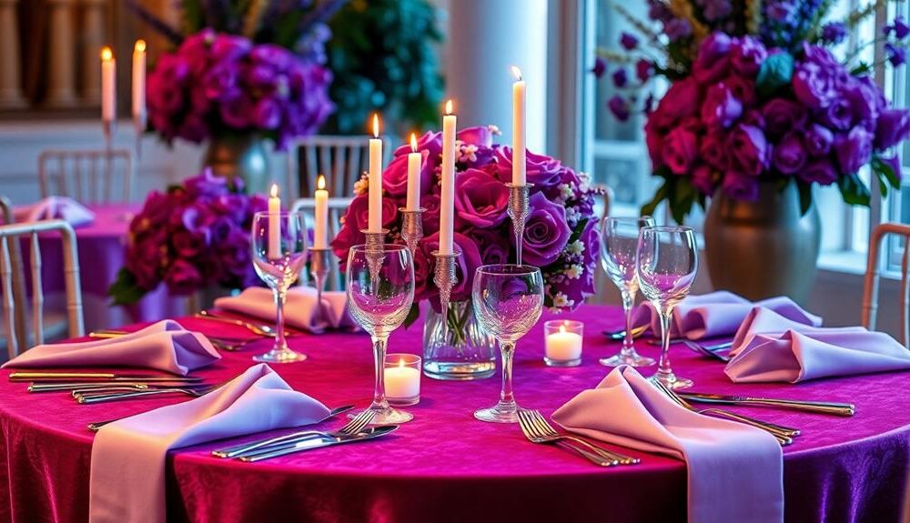 elegant purple table decor