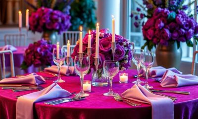 elegant purple table decor