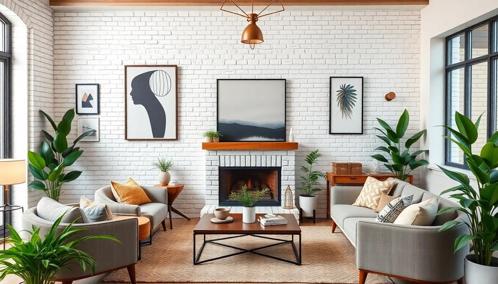 stylish white brick walls