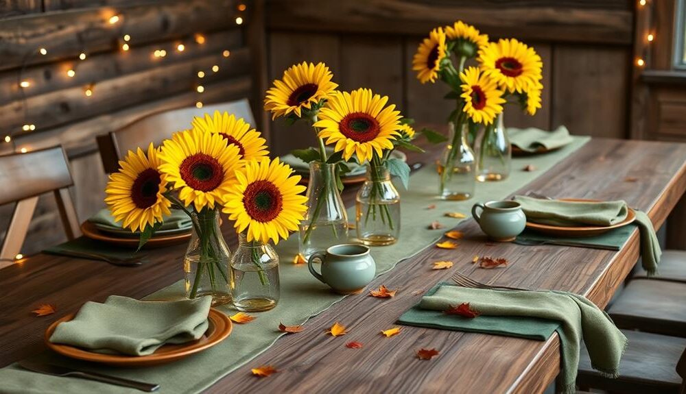 sunflower decor table transformation