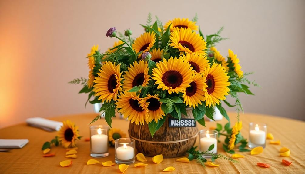 sunflower table centerpiece inspiration