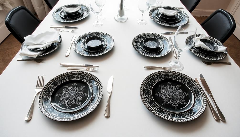 tableware and dining arrangements