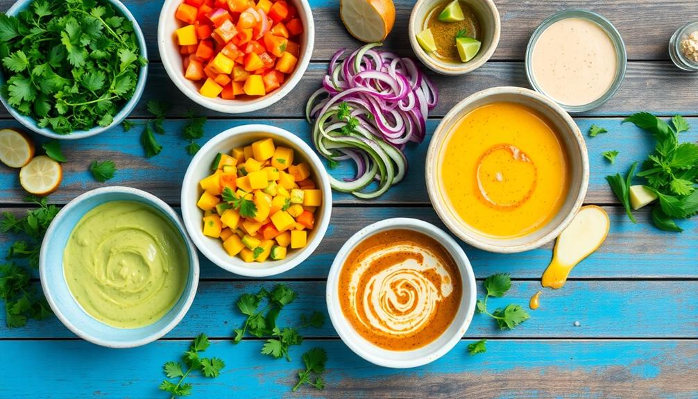 tasty condiments and dressings