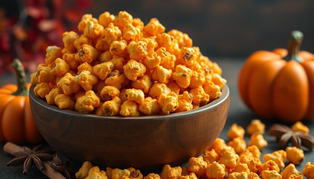 autumn flavored popcorn treat