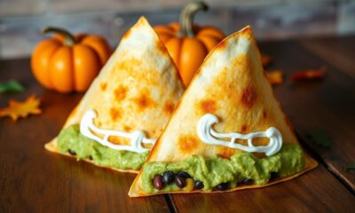 spooky themed cheesy tortillas