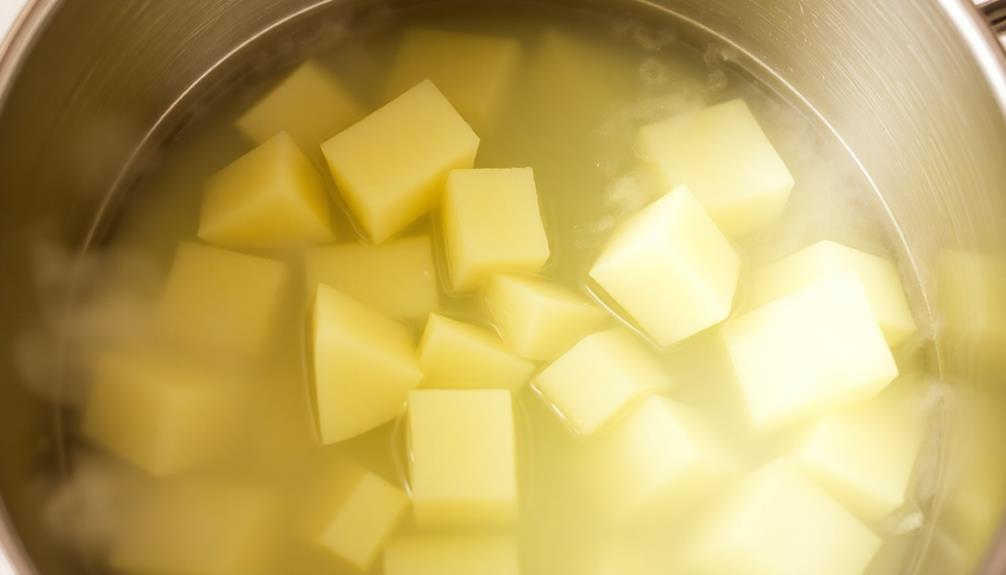 boil potato chunks thoroughly