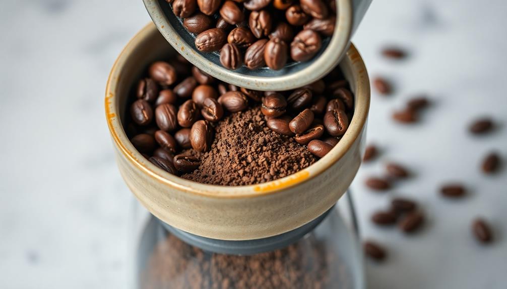 coarsely grind coffee beans