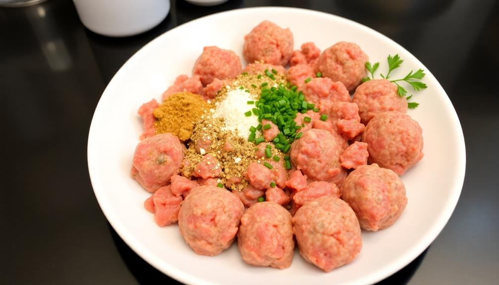 combine ground meat ingredients