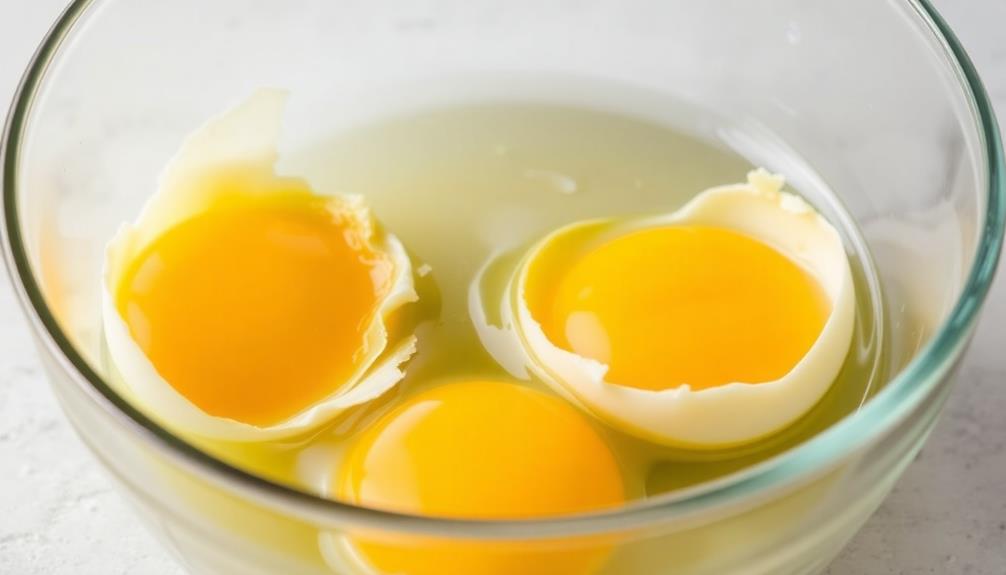 crack eggs into bowl