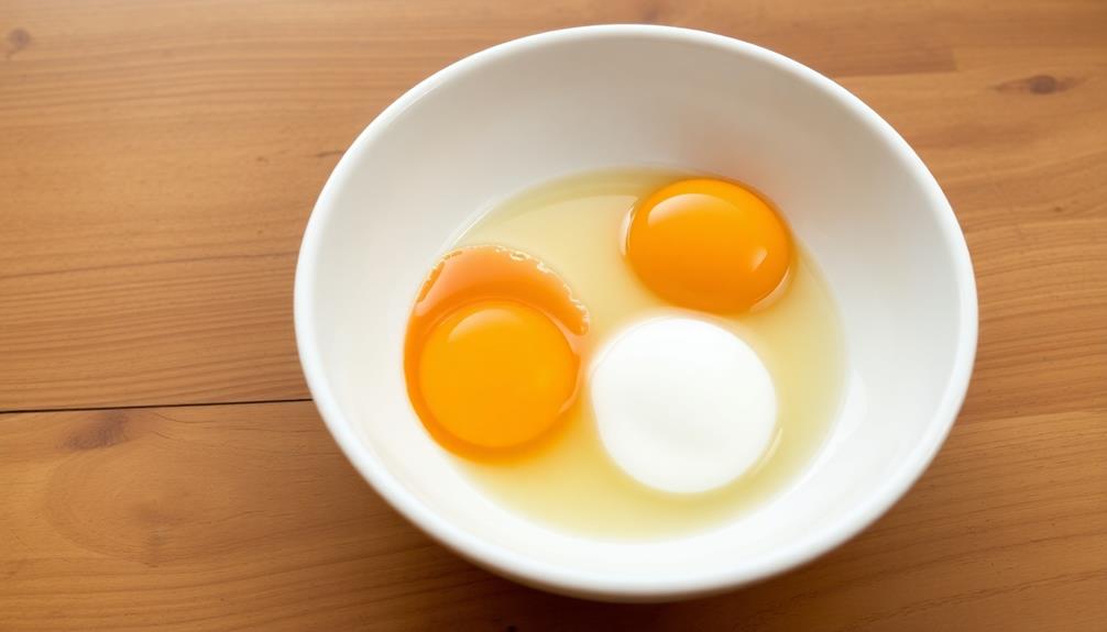 crack eggs into bowl