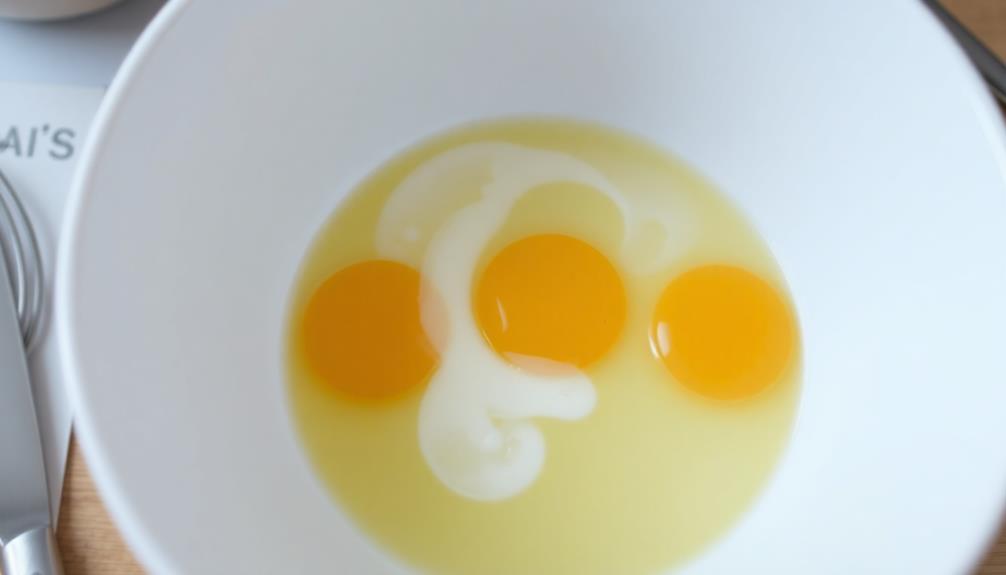 crack eggs into bowl