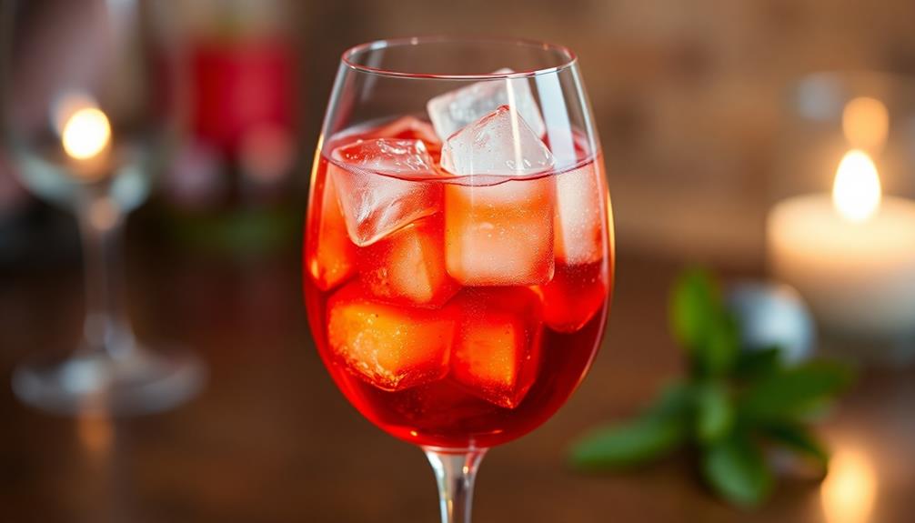 fill wine glass ice