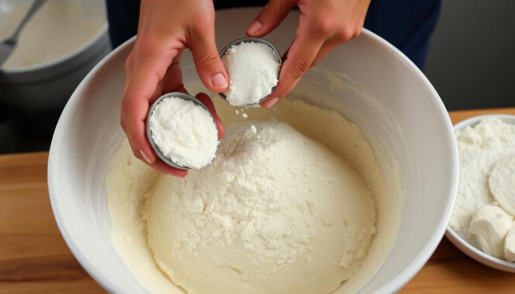 measure flour and salt