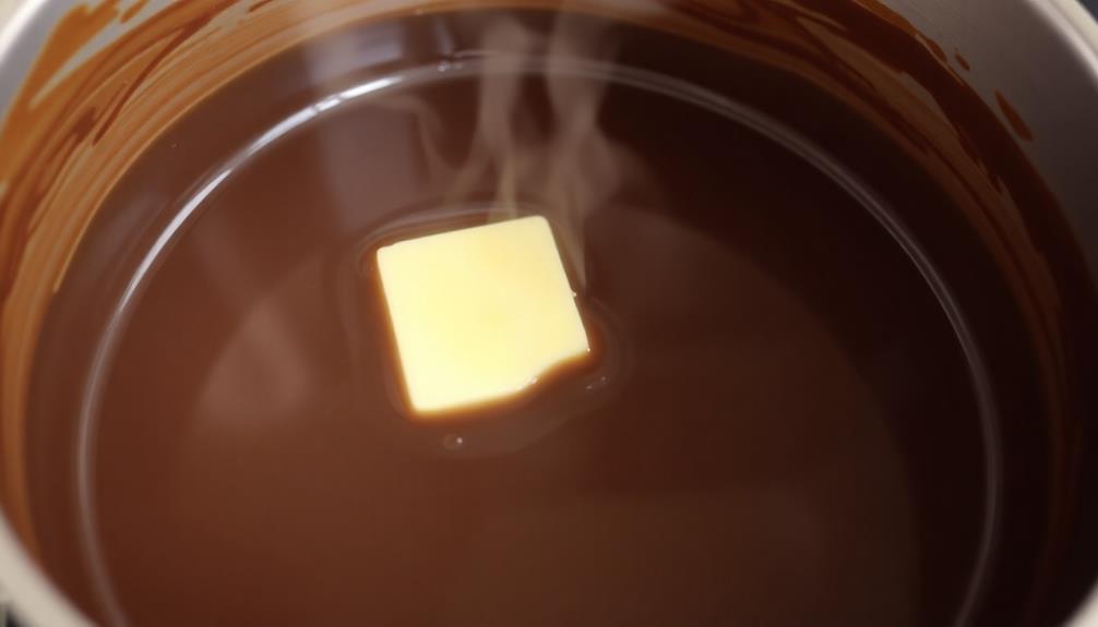 melt chocolate with butter