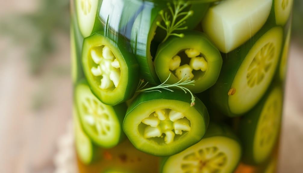 pack cucumbers in jar