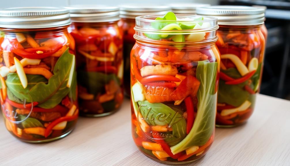 pack kimchi into jars