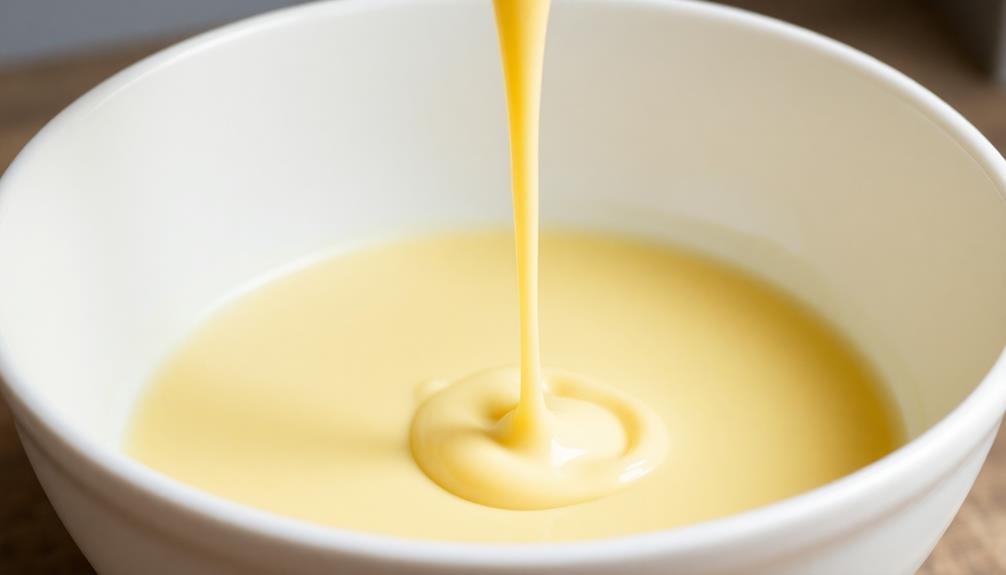 pour cream into bowl