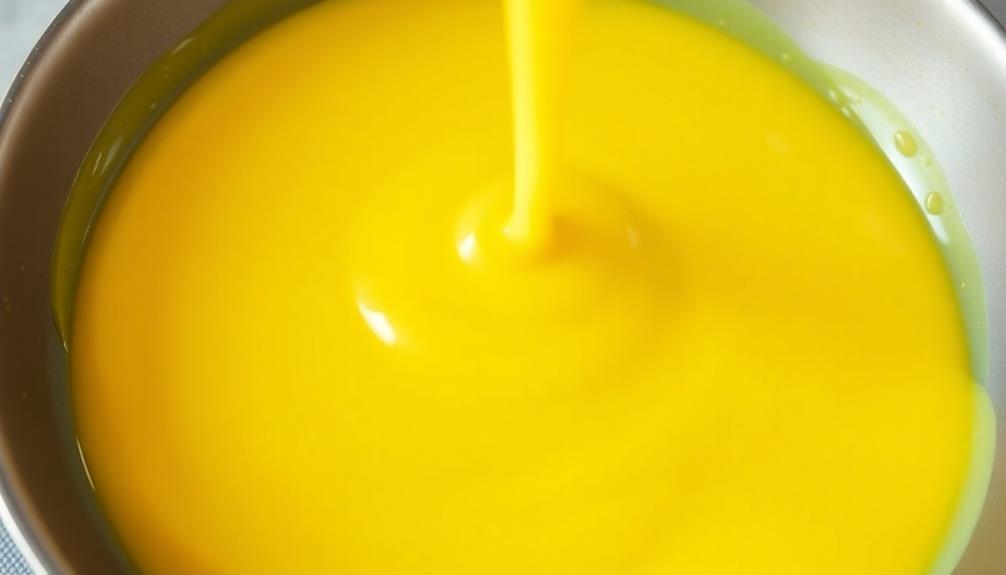 pour egg mixture carefully