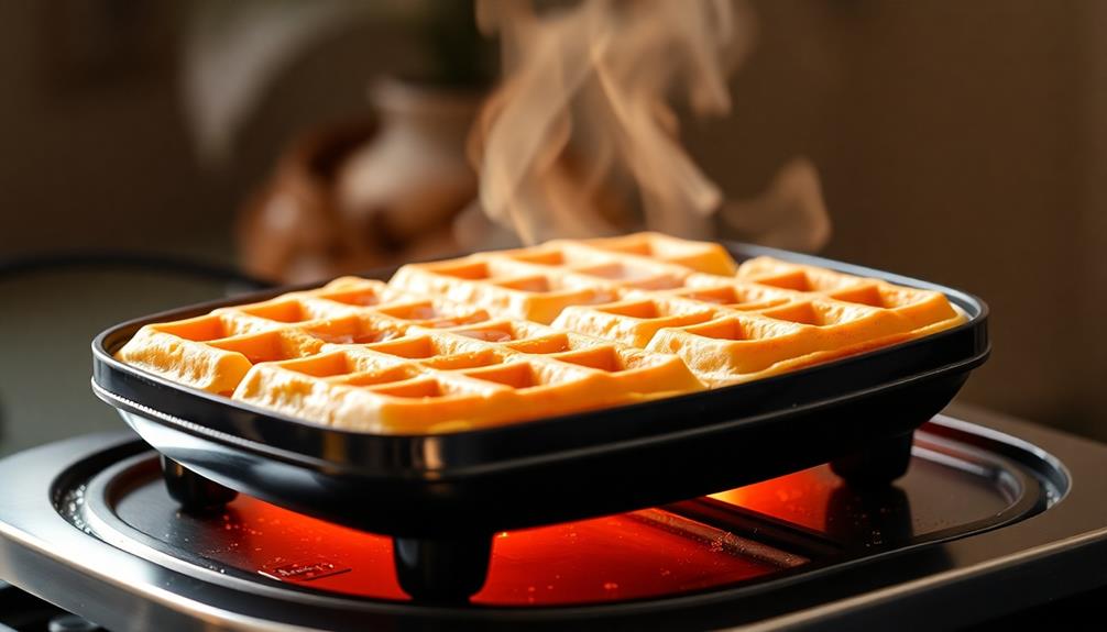 preheat waffle iron temperature