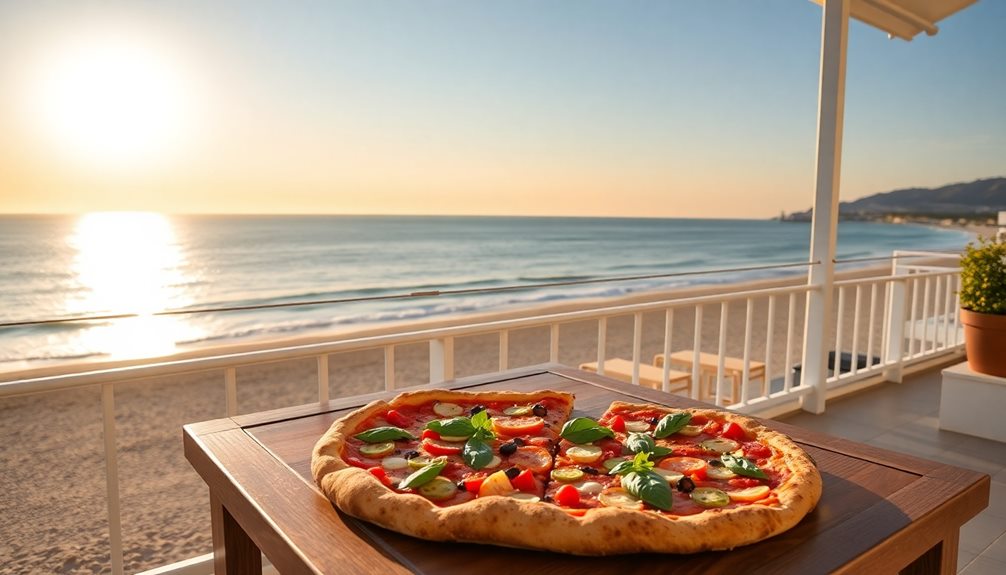 scenic dining with coastline