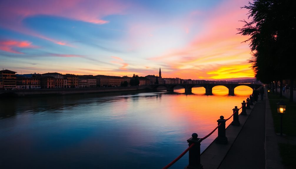 serene riverside sunset views